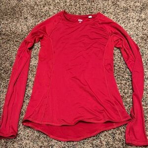 DSG Women's Vibrant Compression Red Long Sleeve Athletic Tee